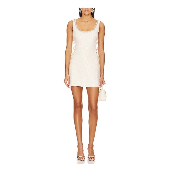 Self-Portrait White Cut Out Mini Dress Size 6